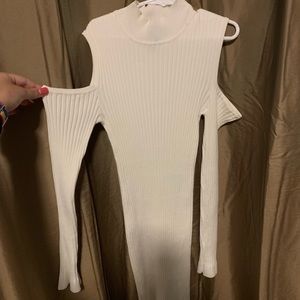 White stretchy body-con dress